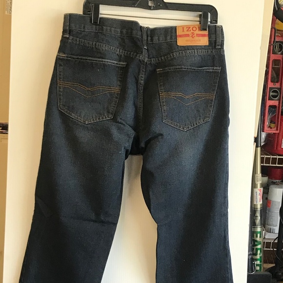 IZOD DENIM JEANS  34W 30L (#IZ23)  LIKE NEW - DARK DENIM - Picture 7 of 7